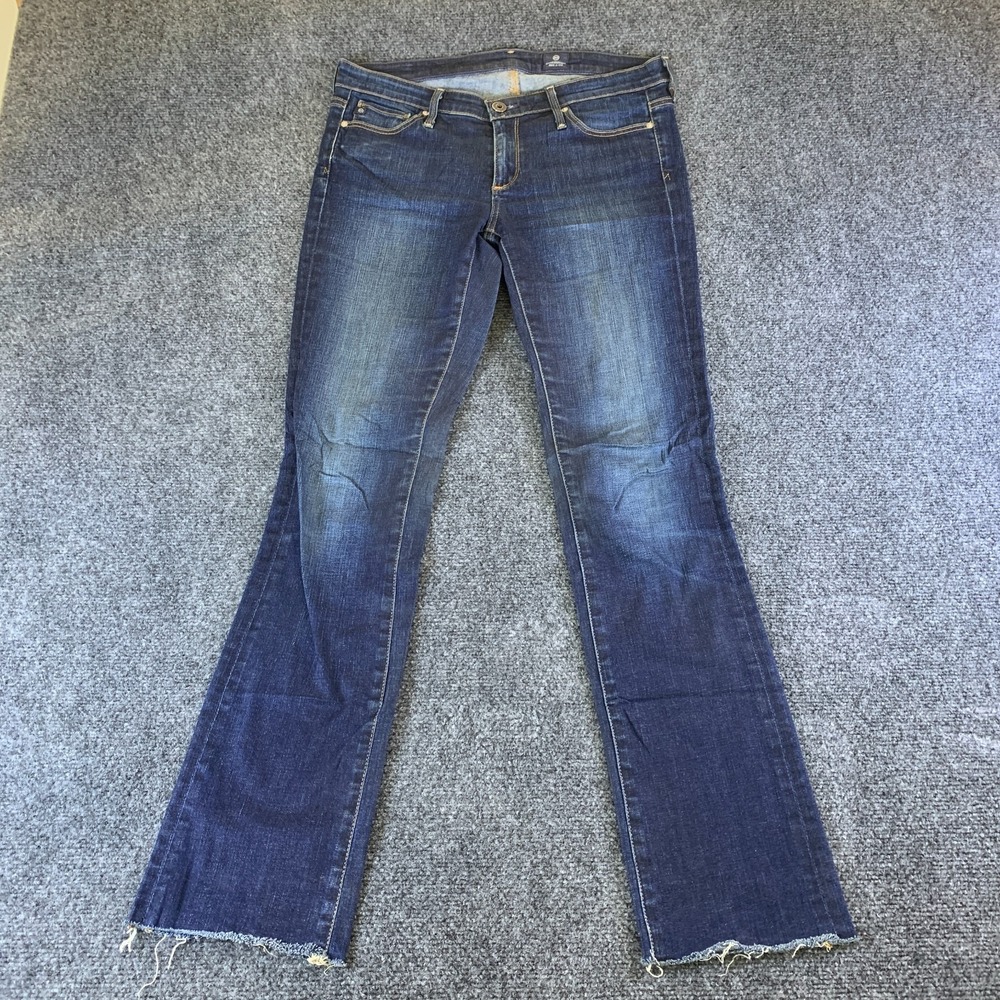 AG Adriano Goldschmied Jeans Womens 28R Blue Denim Cotton Raw Hem Bootcut Leg